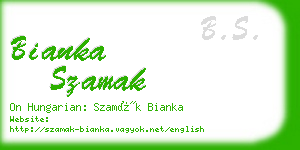 bianka szamak business card